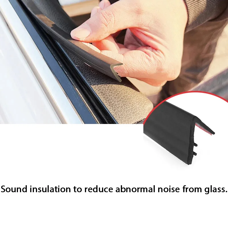 Universal Car Window Seal Strip Rubber Car Side Window Gap Filler Noise Insulation Waterproof Windproof 7-Shape Sealing Strips