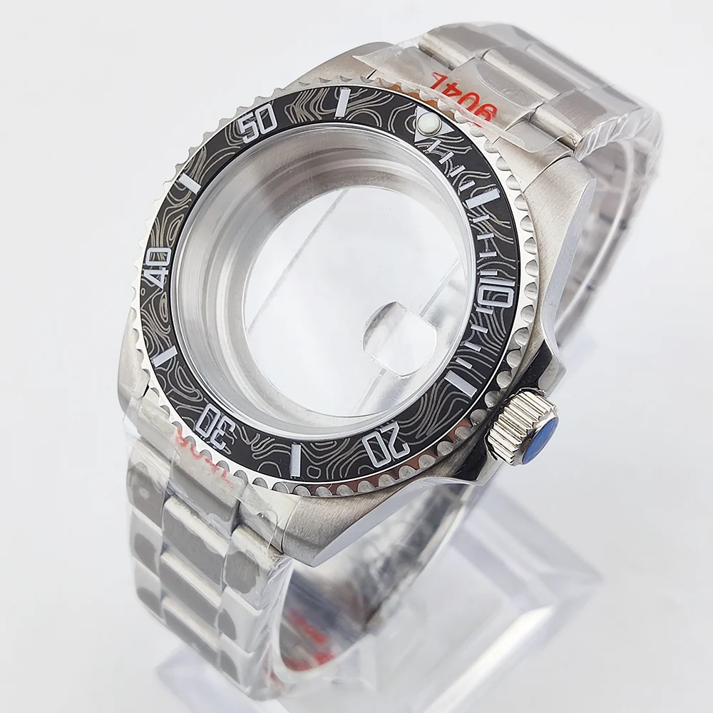 

NH35 case 40mm case 904L stainless steel sapphire glass waterproof case suitable for 28.5mm dial case luxury men's watch case