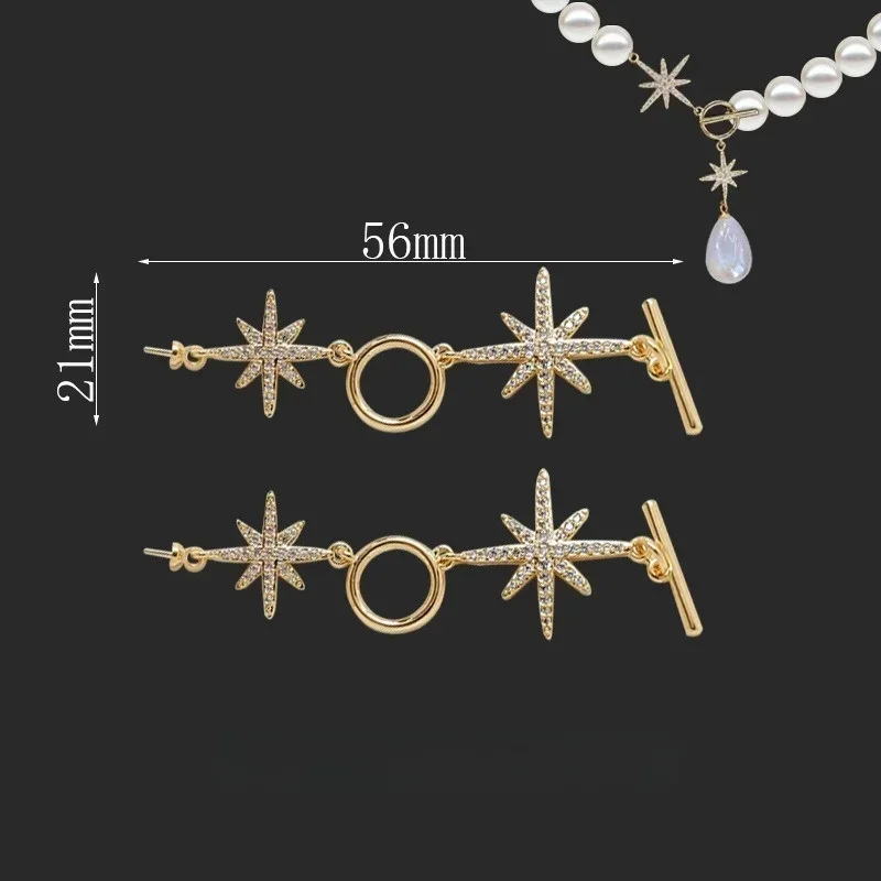 1 ชิ้น DIY เครื่องประดับทํา Connector 18 พัน Gold Plated Silver Star OT Clasp Handmade สร้อยคอสร้อยข้อมือปิดอุปกรณ์เสริม