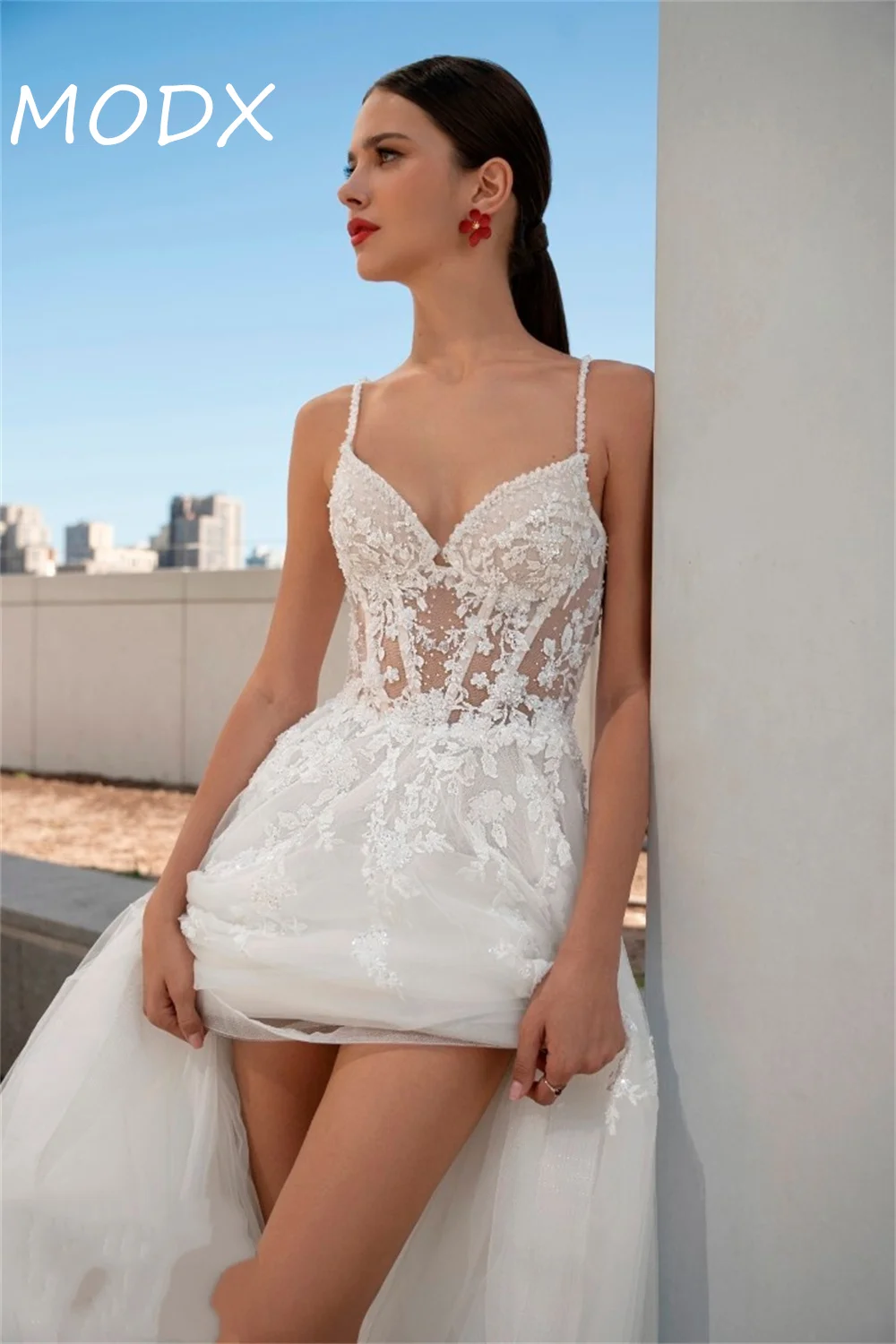 MODX Wedding Dresses for Women Sweetheart Court Train A-line Lac Appliques Robe De Mariee for Brides Customised Vestidos De Novi