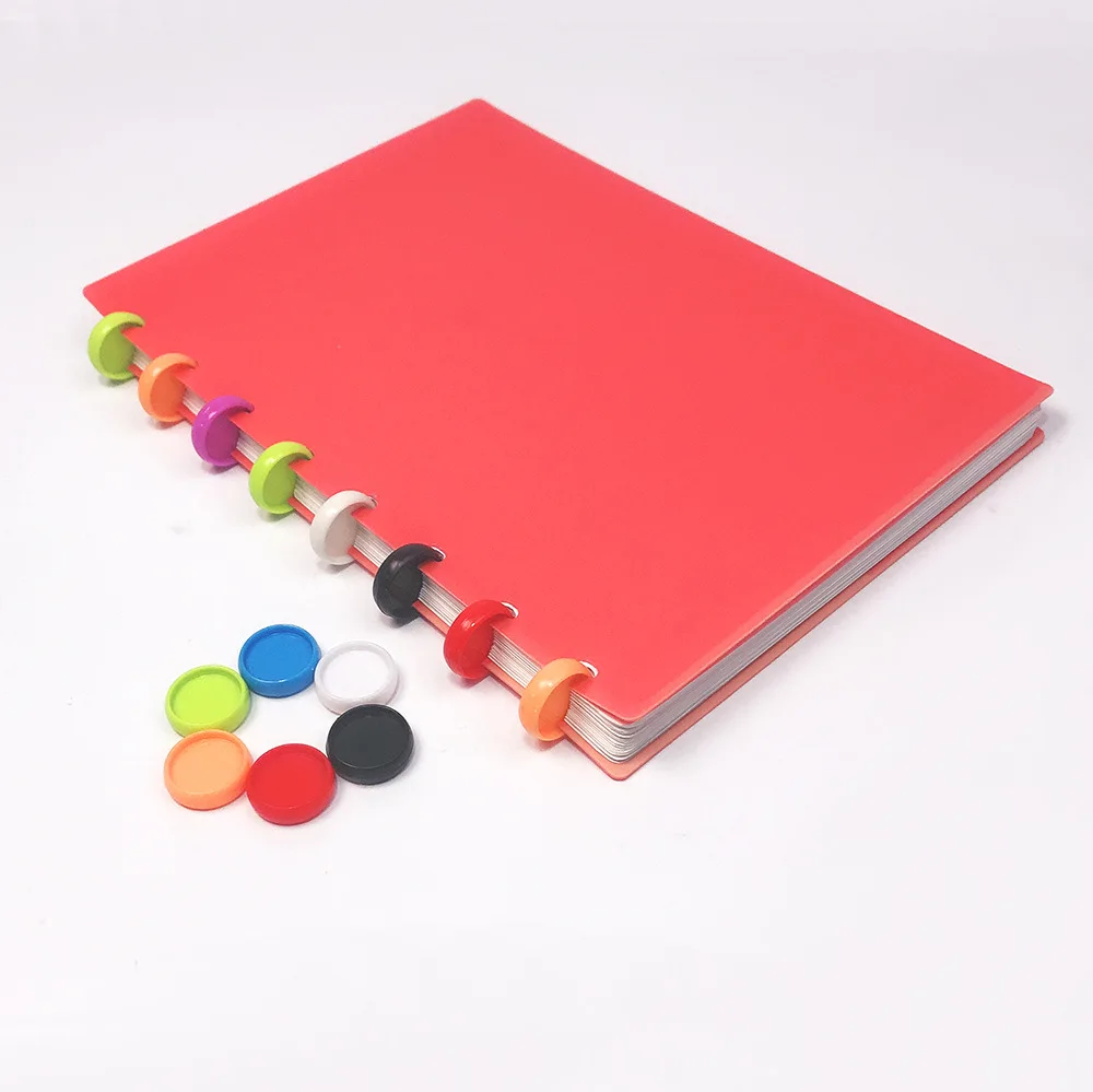 

1000pcs Notebook Ring Buckle 24mm Plastic Loose-leaf Disc Buckle Album Notepad Journal Planner Mushroom Hole Binding Ring Buckle