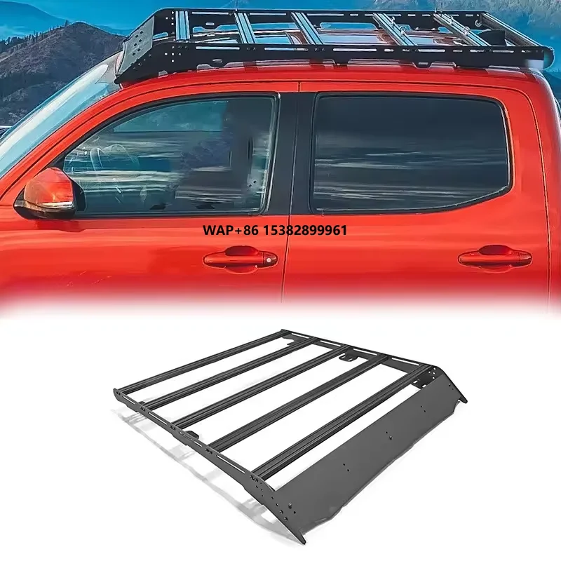 

Hot Sale Aluminum Alloy Universal Car Roof Rack Luggage Carrier Cargo Top Rack for Tacoma 2005+ Black 100kg+ Load