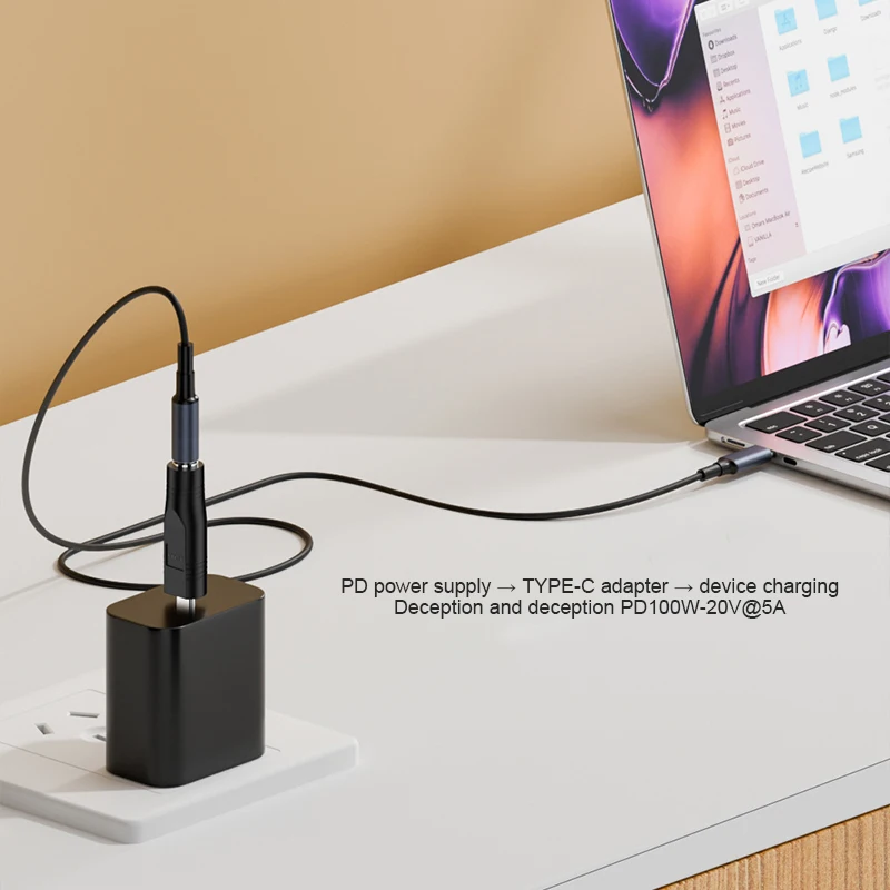 Type-C To DC PD 100w Fast Charging Adapter For Laptop For Lenovo Notebook For Power Tool Remote Control Toys Car Vacuum Cleaner