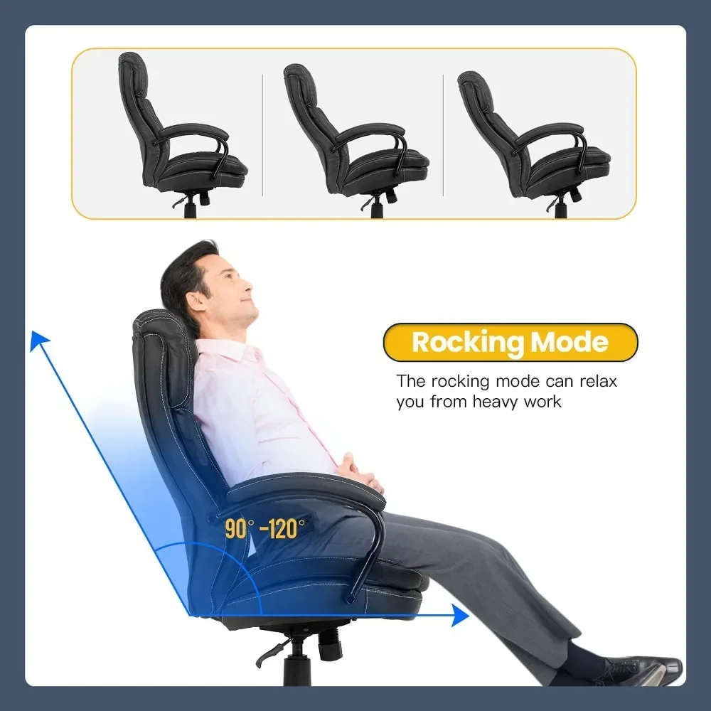 Big and Tall Office Chair Ergonomic PU Leather Desk Chair 500lbs Wide Seat Furniture Gamer Chairs Mobile Design Armchair Gaming