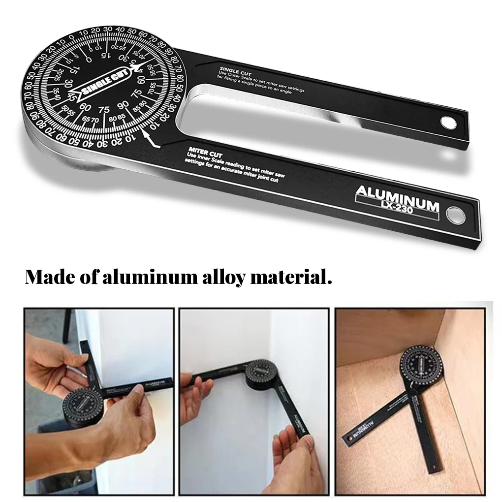 Miter Saw Protractor Aluminum Alloy Featuring Digital Angle Finder Edge Meter Gauge Woodworking Measurement Tool