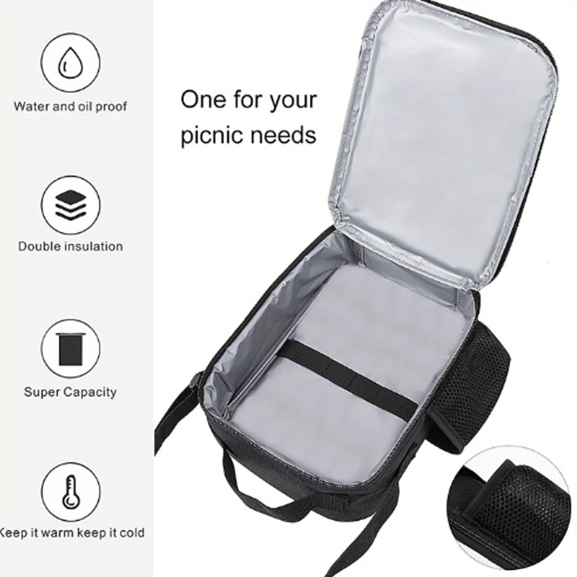 حقيبة غداء معزولة بنمط عيد الميلاد ، حقيبة حفظ طازجة ، سعة كبيرة ، حقيبة نزهة خارجية ، هدية عملية للعودة إلى المدرسة ، موضة