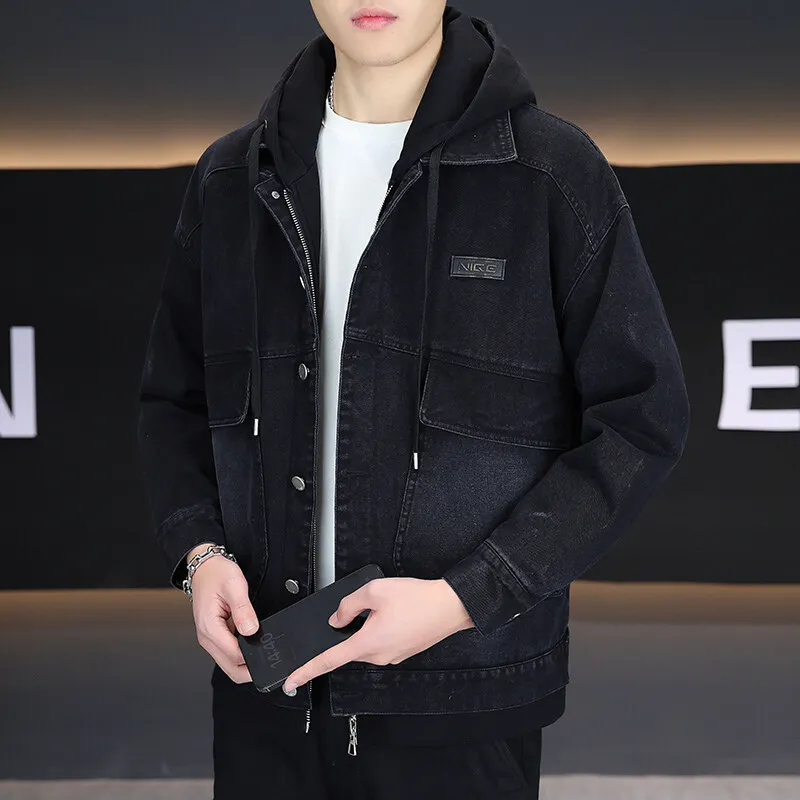 

Celebrity style 2025 autumn high-quality fashion trend hooded denim shirt jacket denim shirt