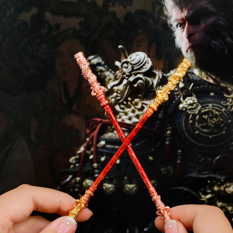 Creative Mini Wukong Cudgel Meatal Model Monkey King Wukong Weapon Small Ornament Crafts Children Toys Anime Peripherals Gifts