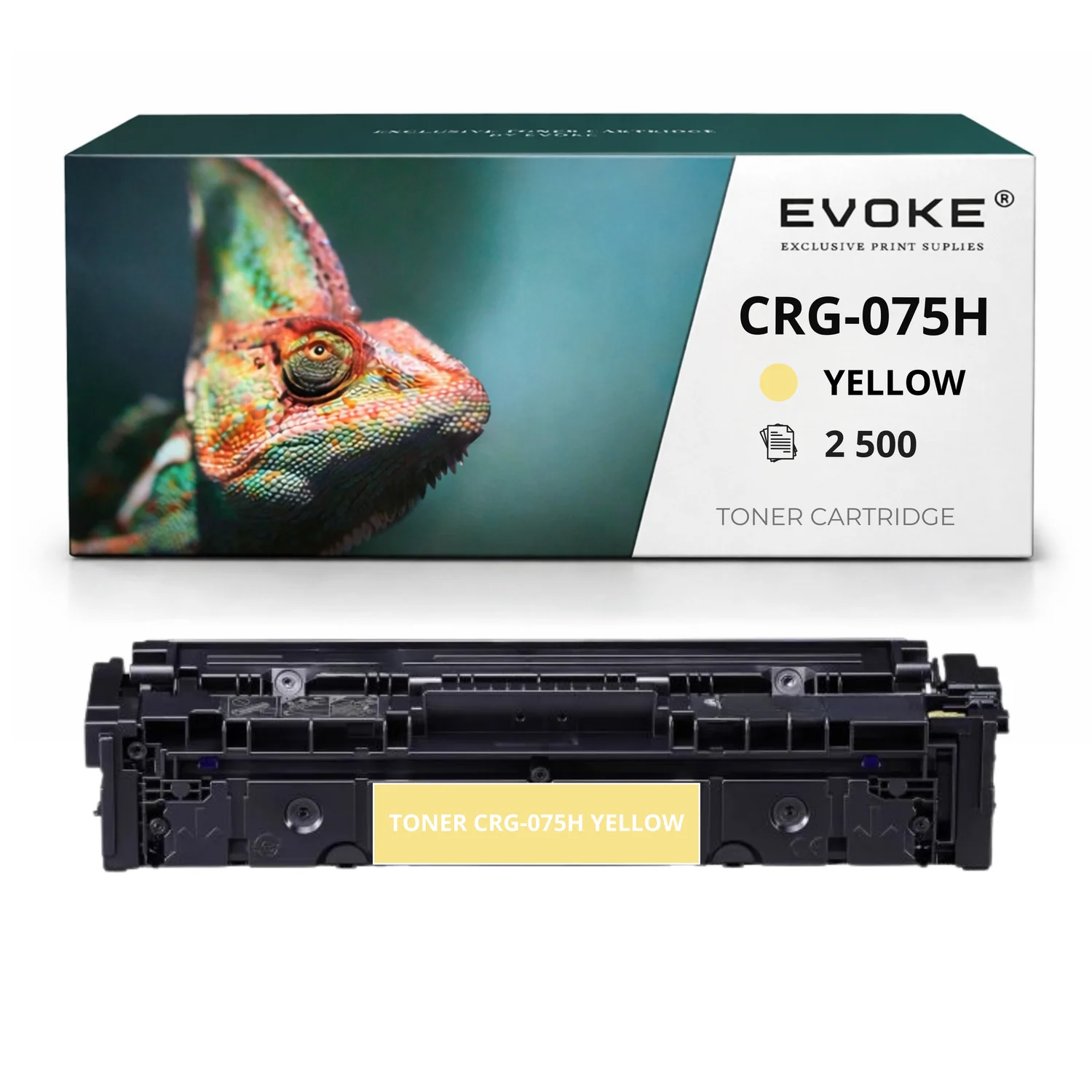 Evoke compatibele toner voor Canon Crg-075H/W2192X Crg-075H Crg075H W2192X 219X Crg075Hy Crg-075Hy Geel 2500 pagina's Hp Colorlaserjetpro 3202Dn/3202Dw/3302Fdng