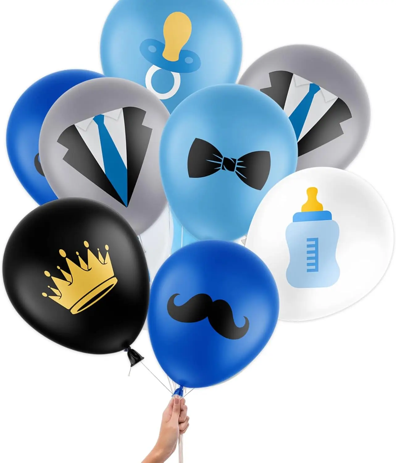 30 Pcs Baby Boy Balloons Boss Boy Balloons for Boys Birthday Baby Shower Party Decorations