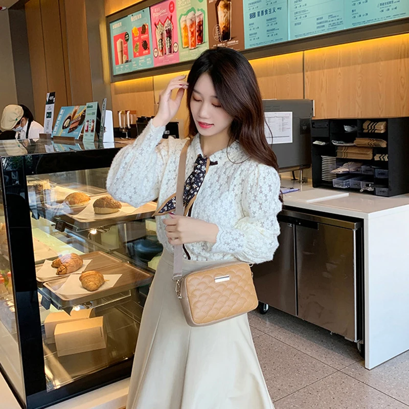 Hot sale Small Messenger Bag For Women Simple Solid color Embroidery Camera Female Shoulder Bag Fashion Ladies Crossbody Bags