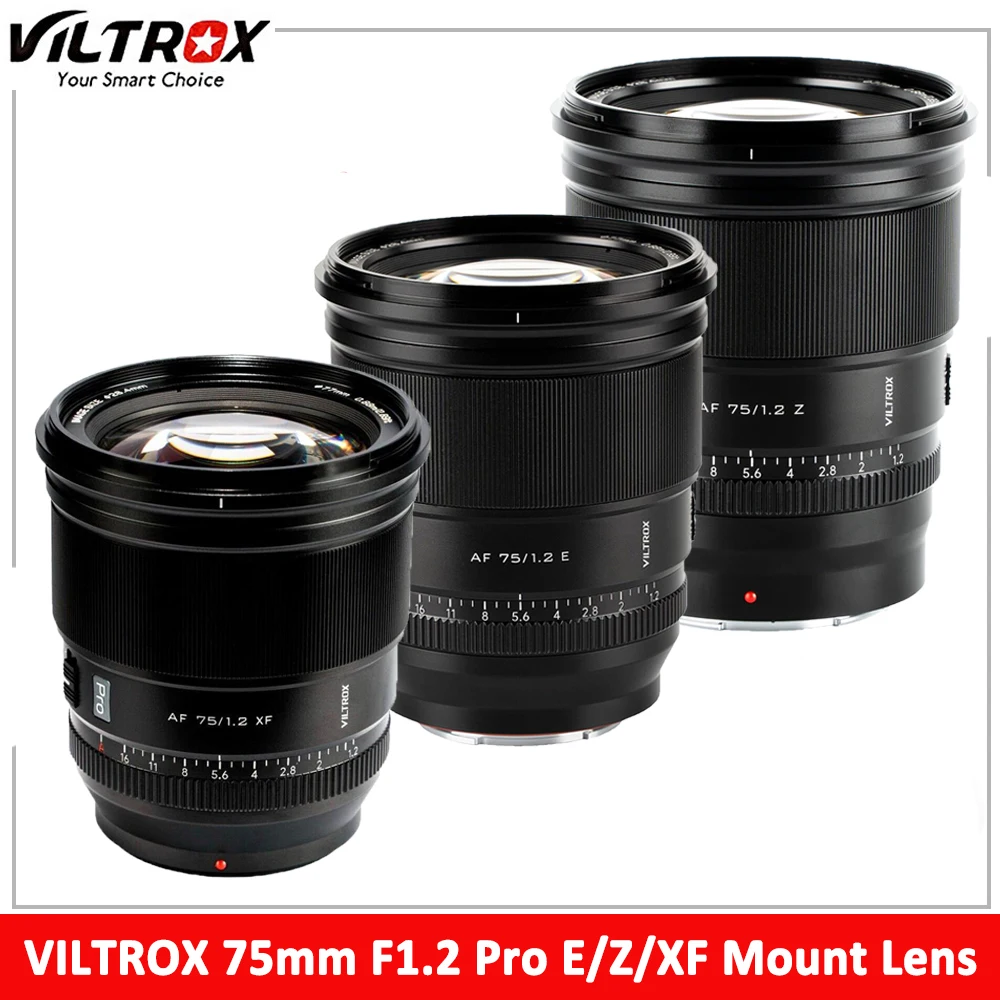 VILTROX 75mm F1.2 Pro for Fuji XF Camera Lens Ultra Large Aperture APS-C Prime Lens For FUJIFILM Sony E Nikon Z Camera