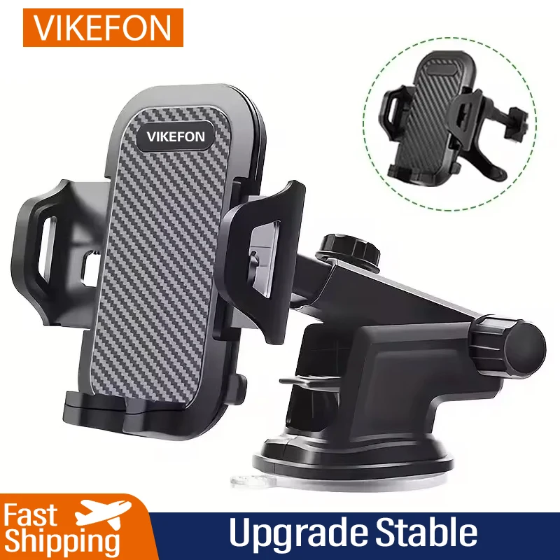 VIKEFON Car Phone Holder Mount Stand Sucker Suction Cup Air Vent Dashboard Mobile Cell Support in Car Bracket for iPhone Samsung