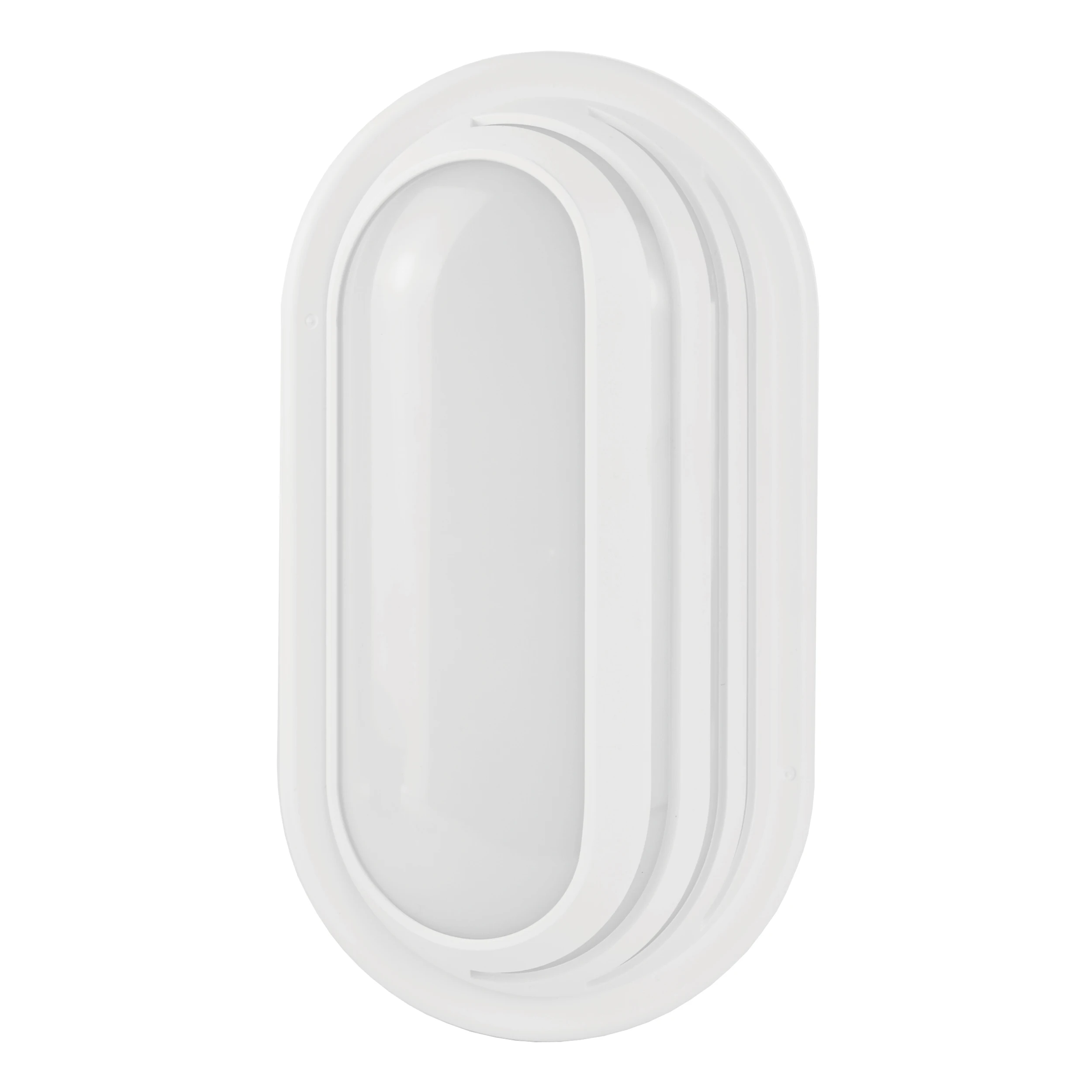 IP65,15W Flush Wall Mounted Oval Bulkhead Light Fitting with White Trim Perfect for Indoor,Outdoor,Bath,Garden,Hallway,Corridor