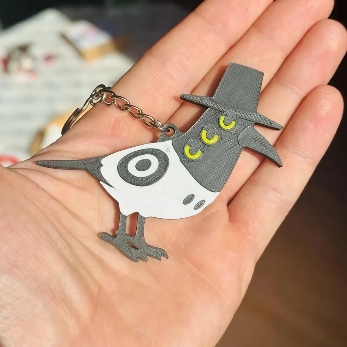 2025 novo 3d 2d kpop caçadores de demônios anime figura brinquedos bonito resina arco-villian chefe chapéu preto corvo pingente ornamentos chaveiro