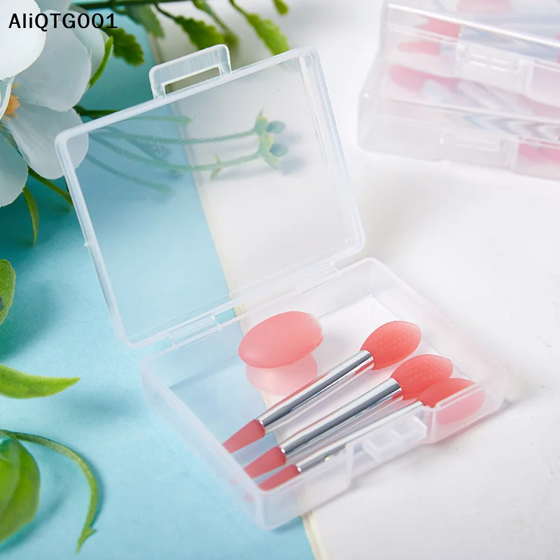 3PCS 실리콘 립밤 브러시 흡착 커버 포함 분실 방지 립 마스크 메이크업 브러시 립 필름 홀더