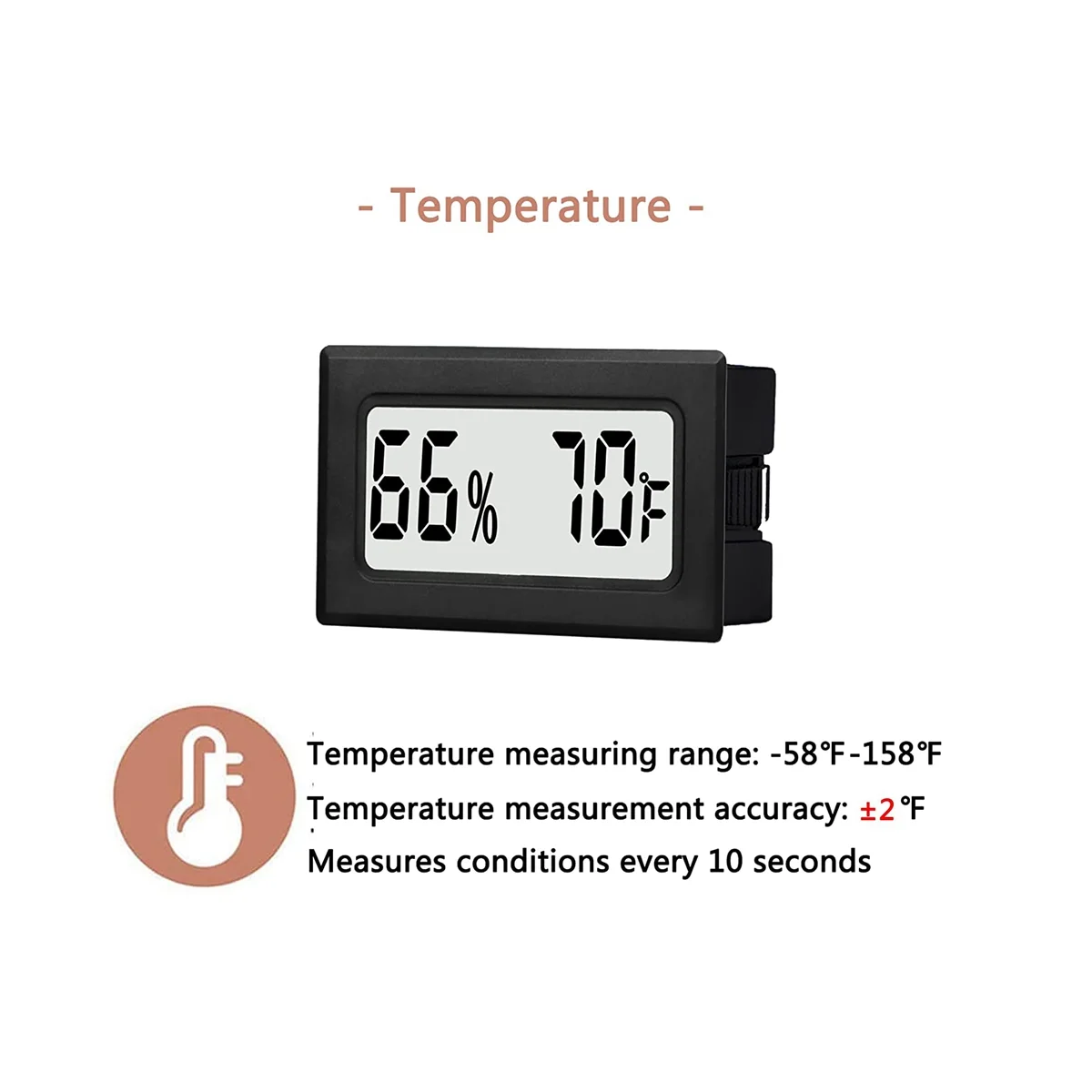 Mini piccolo igrometro digitale termometro per interni con sensore di umidità della temperatura Monitor Fahrenheit (mia) per barattoli, umidificatori, casa