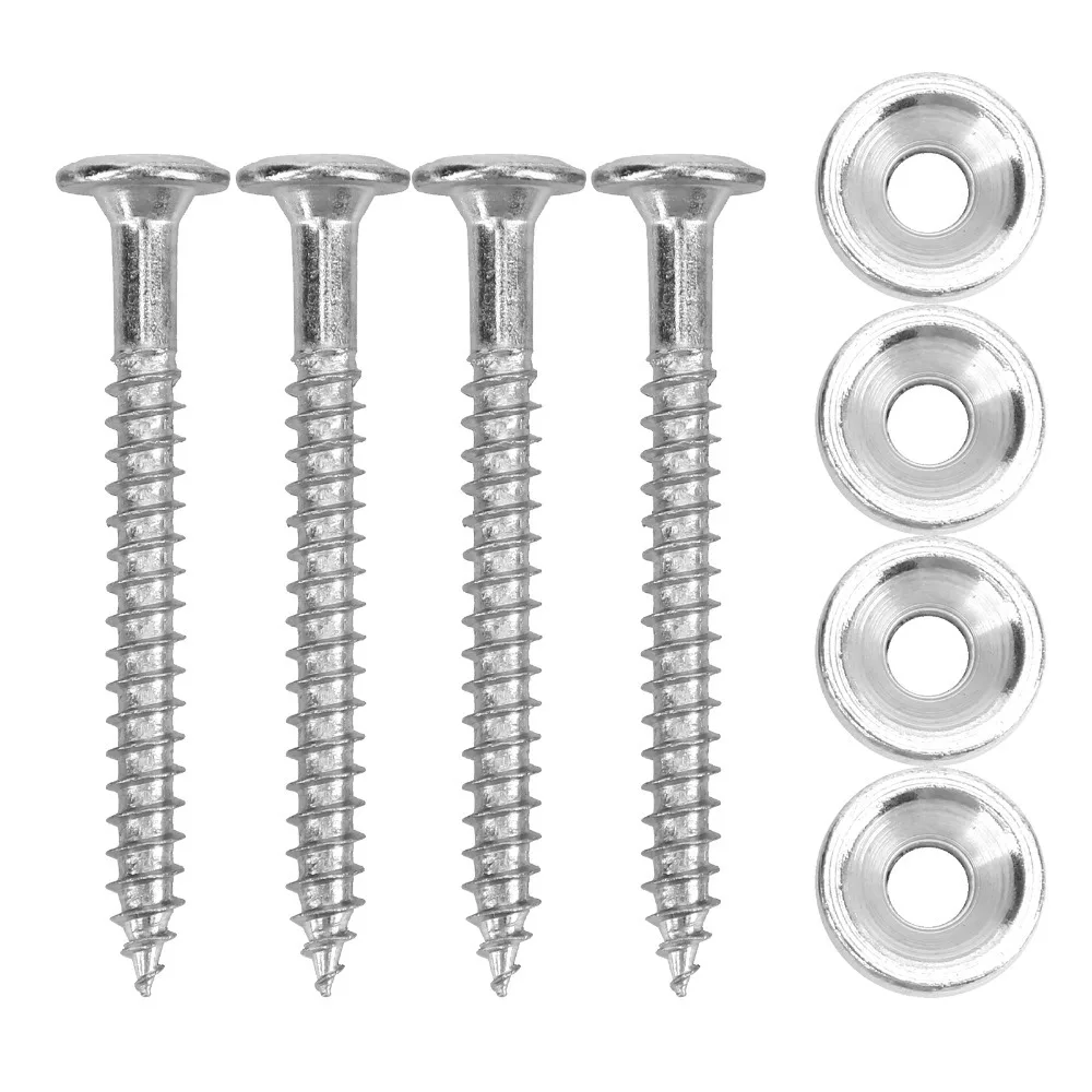 4pcs Metal ​Guitar Neck Joint Bushing Set​ ​With Screw​ ​Compatible with Bolt-on Necks​ ​Guitar Neck Mounting Screws​