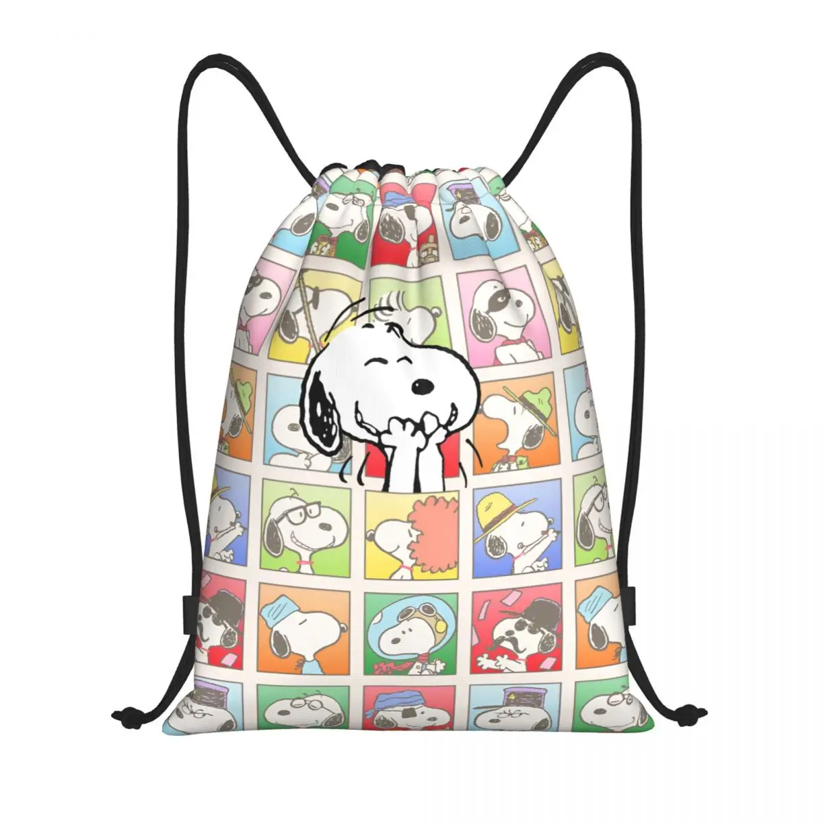 

White Dog Hot Cartoon Drawstring Backpack Sports Gym Bag for Men Women Classic Training Sackpack