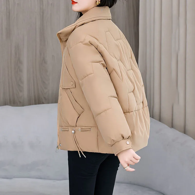 

2025 Autumn Winter New Down Cotton Jacket Women's Korean Cotton-Padded Thicken Warm Parkas Short Coats Female Casual Ladies Tops