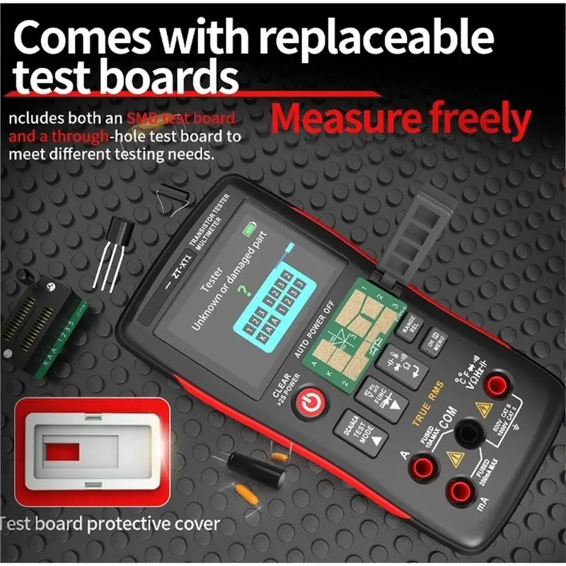 B50C Multimeter With Transistor Tester, Recording And Monitoring Data Modes, Measuring Resistance, Capacitance, Diode,