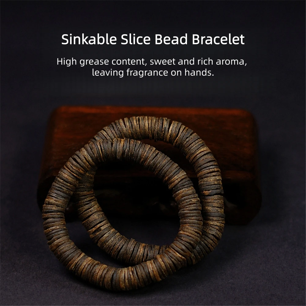 

Natural Agarwood Sinkable Bracelet Craft Ornament,Guoxiang Green Kyara Irregular Bead,Single-Strand Bracelet,Unisex Handicraft