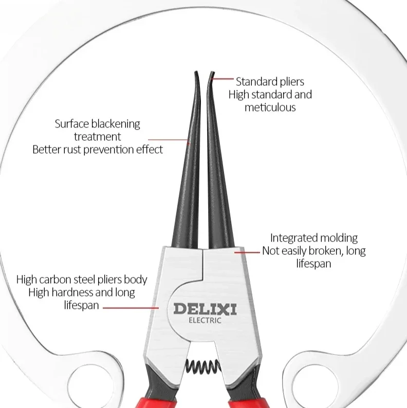 4PCS  5-In Circlip Pliers,Needle nose Pliers Retaining Ring Pliers for Removing Installing Puller Locking Rings Shafts