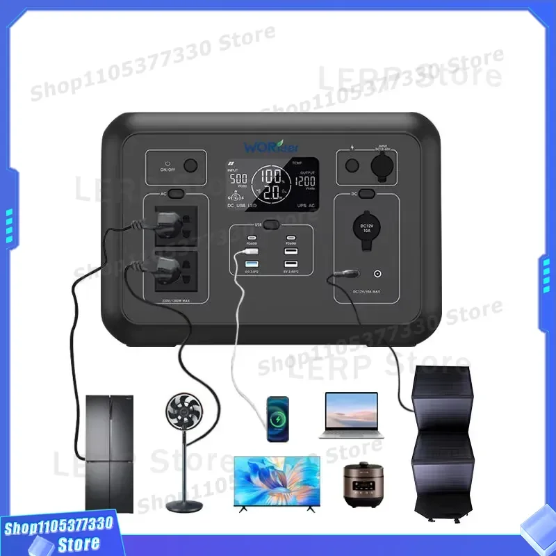 high quality 1008Wh 1200W LiFePO4 Portable Power Station UPS Fast Charging Solar Energy System Solar Power Generator for