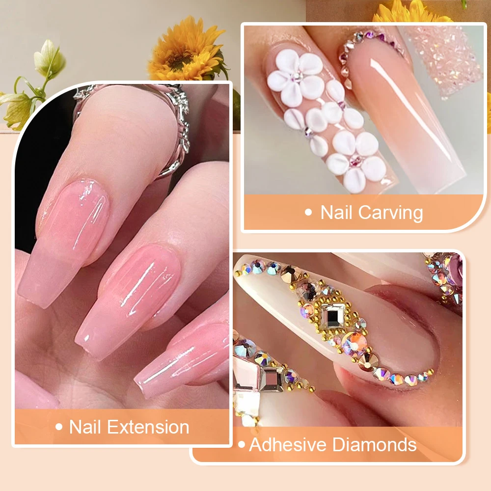 8 Stks/set Acryl Poeder & Vloeibare Nagelset 3 Kleuren Helder Roze Wit Acryl Poeder Met Professionele Borstel Beginner Nail Set