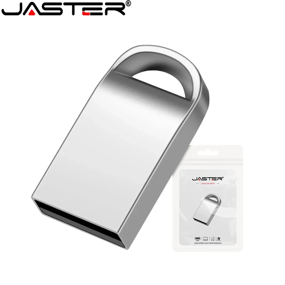 JASTER 10 STÜCK LOS USB-Flash-Laufwerk 128 GB Super Mini Metall Memory Stick 64 GB Kreatives Geschenk Pen Drive 32 GB Kostenlose Schlüsselanhänger U Disk