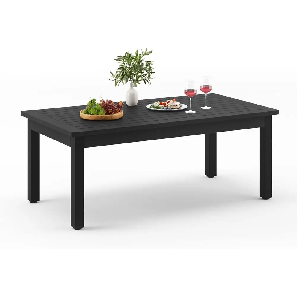 Outdoor Coee Table Rec, 42.5" HDPS Patio Coee Tables or Outside, All Weather Patio Coee Table with Slatted Tabletop or Deck, Gar
