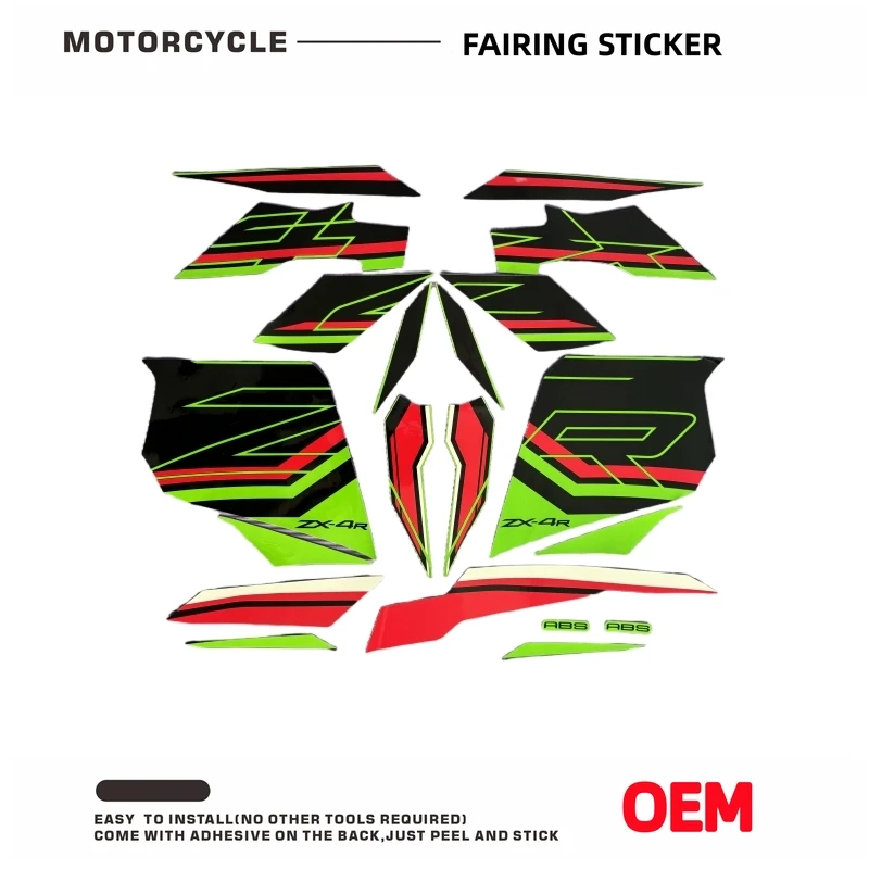 For Kawasaki Ninja400 New Version OEM 2023 Motorcycle Fairing Decal Sticker EX400 Original Factory Replica Sticker Decal Logo