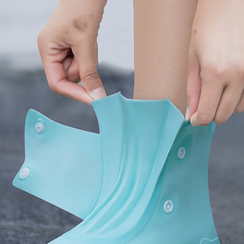 Rain Boots Cover Outdoor Rain Boots Thickened Non-Slip Unisex Waterproof Non-Slip Wear-Resistant Shoe Cover Silicone Rain Boots