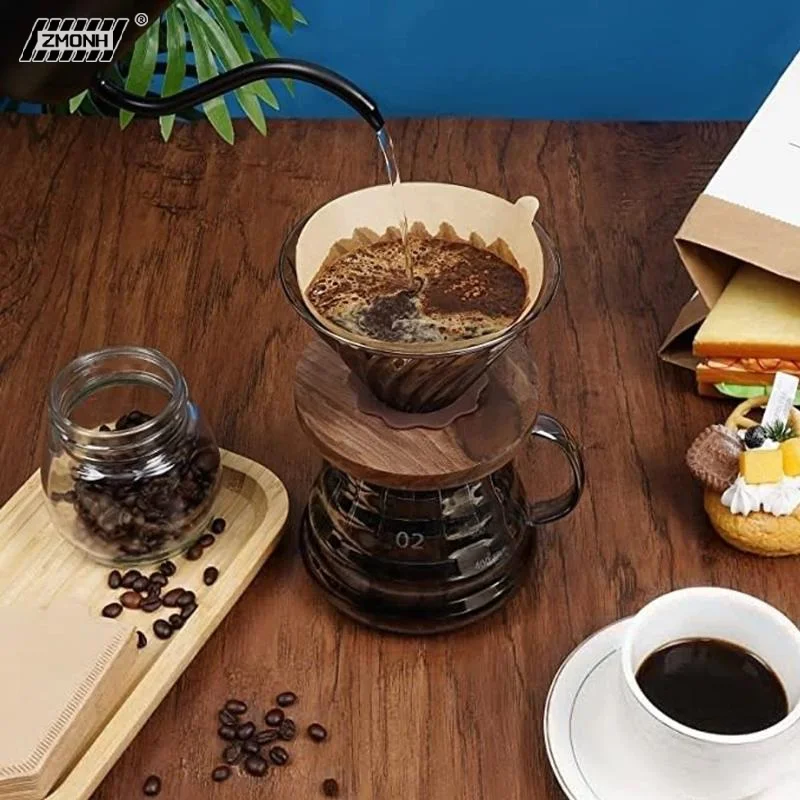 H 100pcs Environmentally Friendly Log Pulp Paper Coffee Filter Coffee Brewing Filter Bag