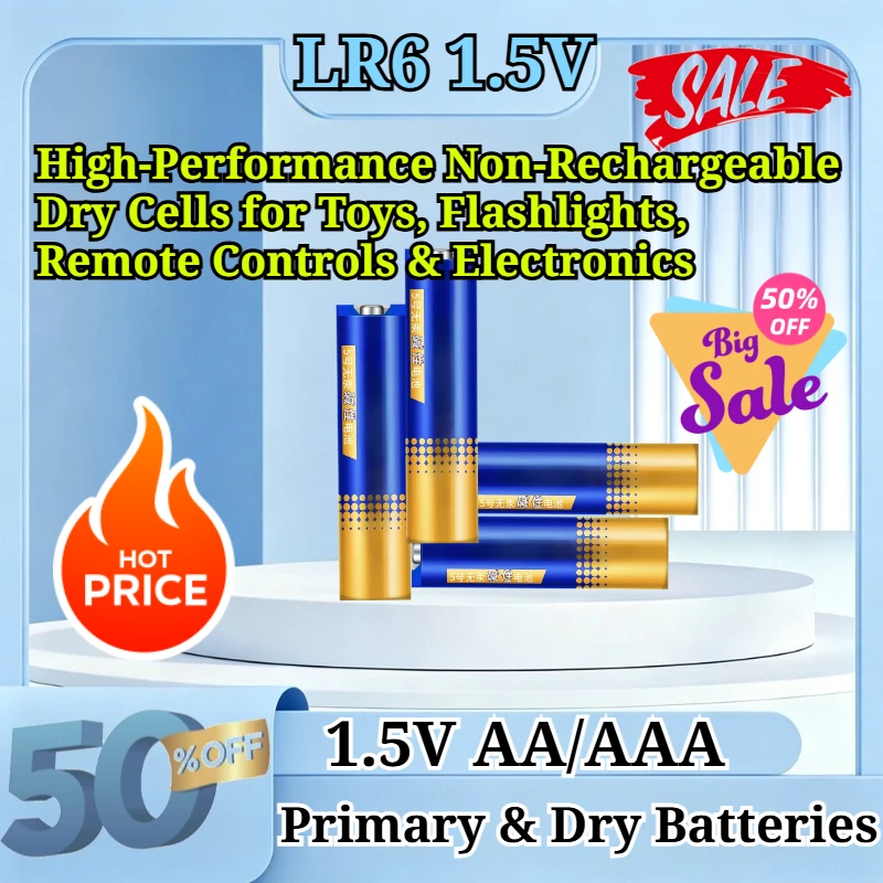 1.5V AA Alkaline Battery LR6 - High-Performance Non-Rechargeable Dry Cells for Toys, Flashlights, Remote Controls & Electronics