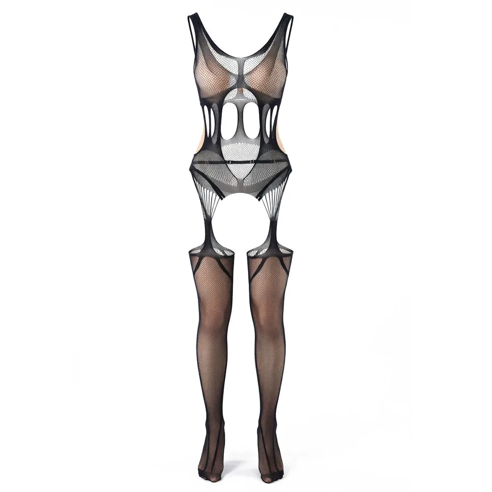 Sexy Fishnet Body Stockings Fantasy Erotic Lingerie Open Crotch Bodysuits for Women Mesh Tight Appeal Crotchless Underwear