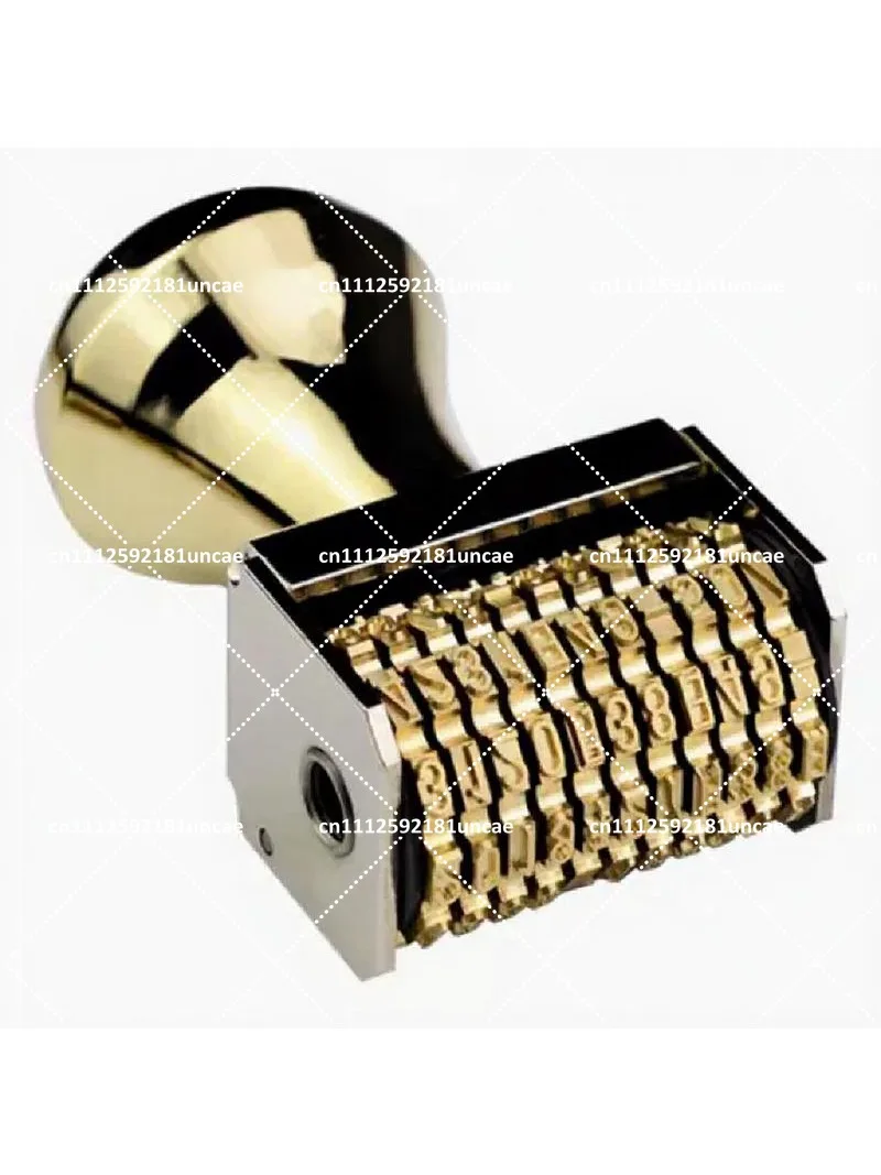 Brass Date Stamp Adjustable Letter Code Stamp for Scrapbook Diary Handbook 5x37mm