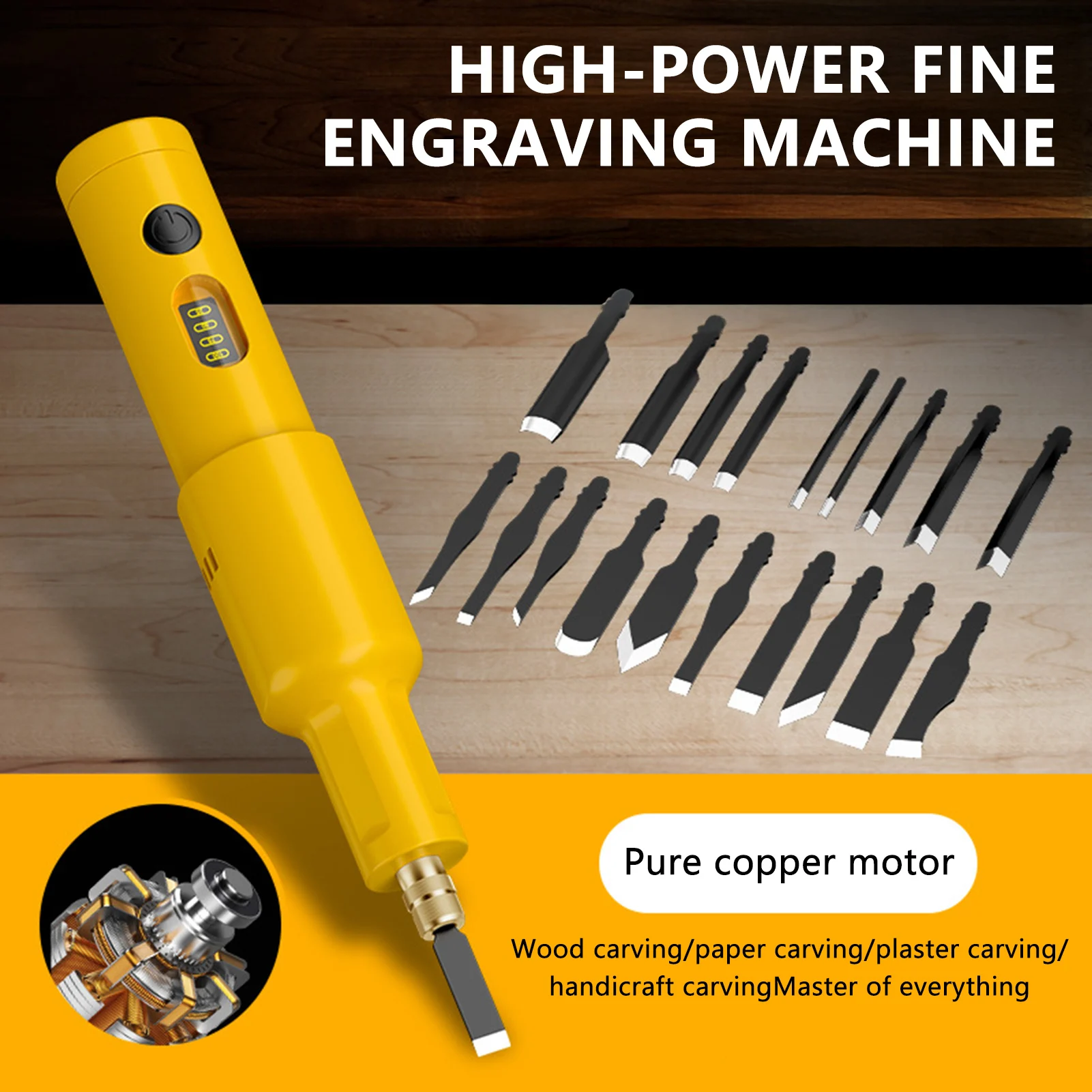Electric Carving Knife Cordless Engraving Machine for Woodworking DIY Crafting Kit Portable Rotary Tool Polishing Chisel