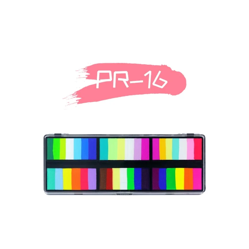 Profesjonalna farba do twarzy 2 w 1, zestaw tęczy, aktywowany wodą eyeliner, tatuaże do ciała, paleta do malowania twarzy