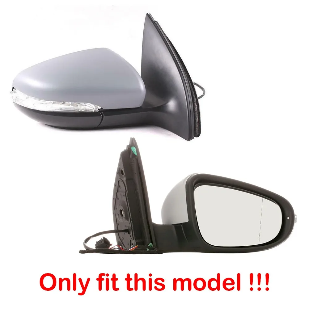 For Volkswagen Golf 6 MK6 GTD GTI 2009-2013 1x Left Right Side Rear View Lens Split Mirror Heated Door Glass Rearview Vehicle