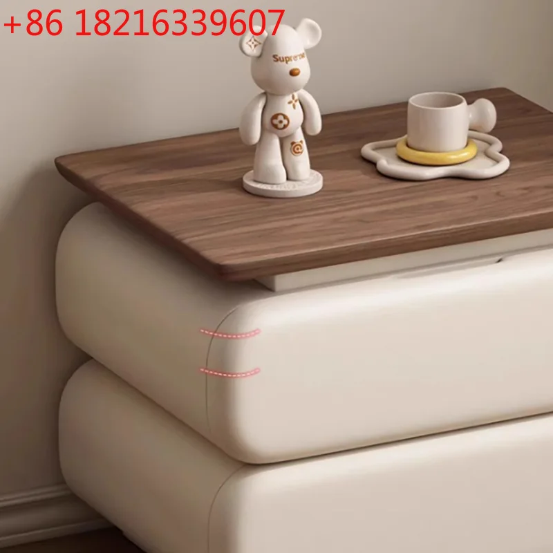 YAO Space Saving Bedside Table Cream Style Design Trendy Simple Nightstands Storage Drawers Mesita De Noche Bedroom Furniture