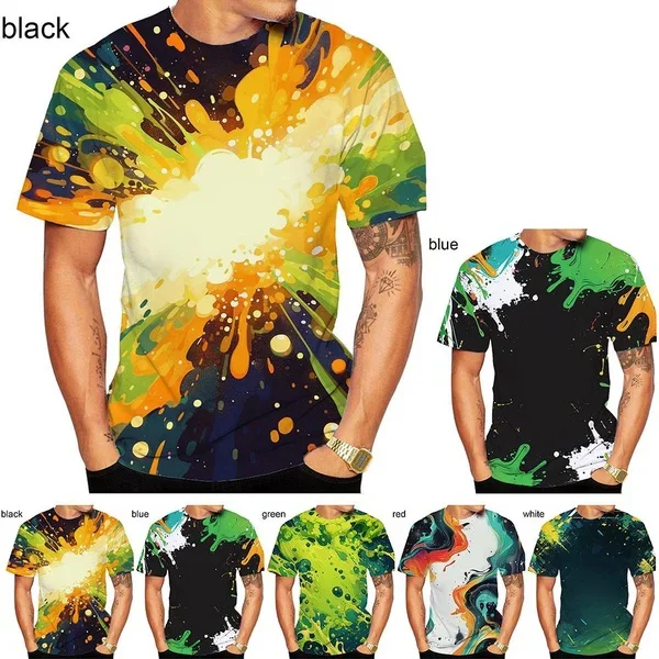 

Fashion Men's and Women's Crew Neck Street Style Unisex Fashion Tops New Watercolor Pattern 3D HD Printed T-shirt