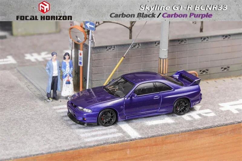 Focal Horizon FH 1:64 Skyline R33 GT-R BCNR33 Full Carbon Purple limited699 Diecast Model Car