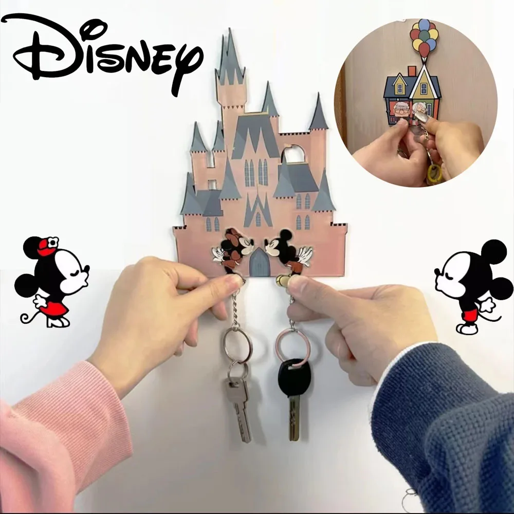 Disney Mickey Mouse Keychain Titular, Acrílico Dos Desenhos Animados, Ímã De Geladeira, Anti-Lost Hanger, Decoração Da Porta De Entrada, Pingente Chave Presentes