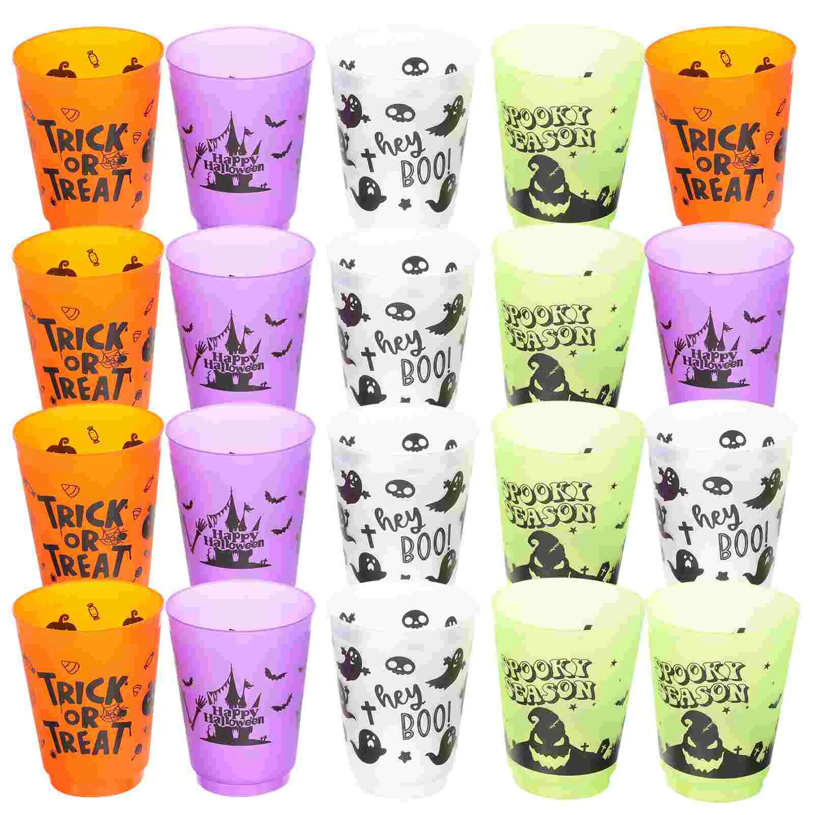 20 Pcs Halloween Drinking Cup Plastic Cups Mugs Water Bottle Juice Storage Travel Multi-function European and American