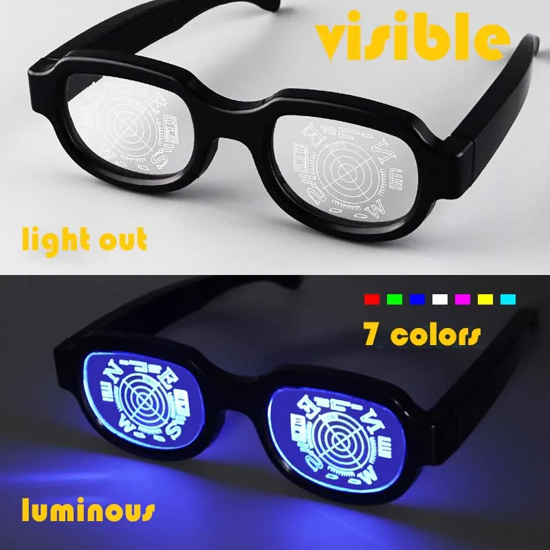 Japan Anime LED Light Luminous Glasses Eyewear Cosplay Carnaval Party Prop KTV Bar Sunglasses Detective Conan