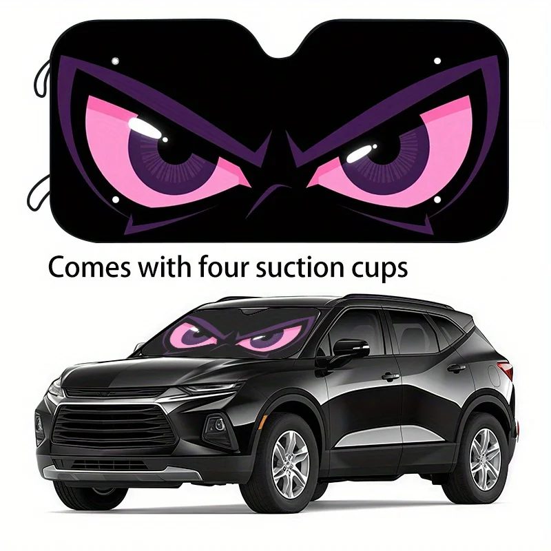 

1pc Fun Eye Car Sunshade, 2 Sizes Available - Perfect Holiday Gift For Your Vehicle, Keeps Your Car Cool & Prevents Interior Agi