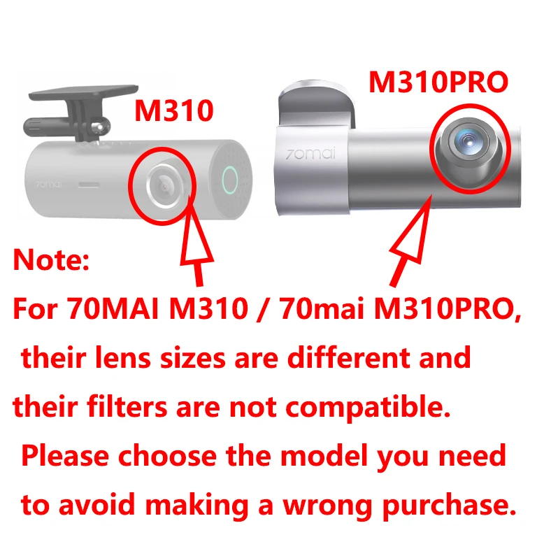 for 70mai Dash Cam M310 Pro 2k HD Lens Dust Protection Anti Glare CPL Filter