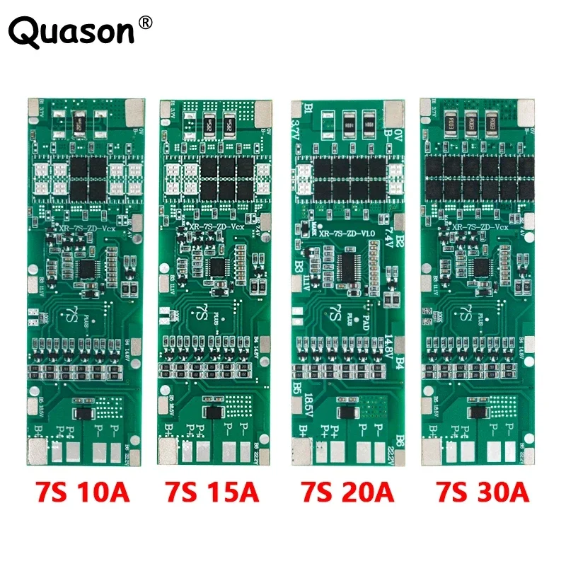 BMS 7S 24V 10A 15A 20A 30A Li-ion 18650 Battery Charge Board With Balance Function Short Circuit / Temperature Protection