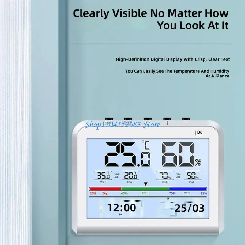 LCD Display Digital Temperature Humidities Monitor For Bedroom Living Room Nursery